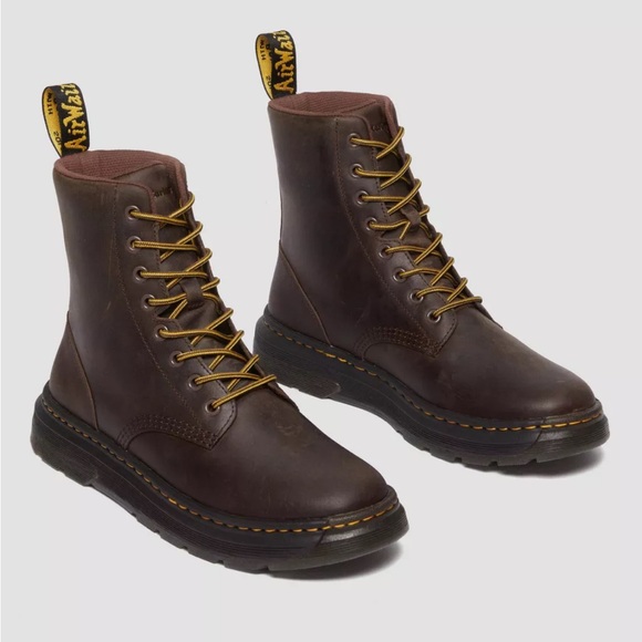 Dr. Martens Shoes - M6/W7 Dr. Marten crewson crazy horse leather everyday boots, dark brown